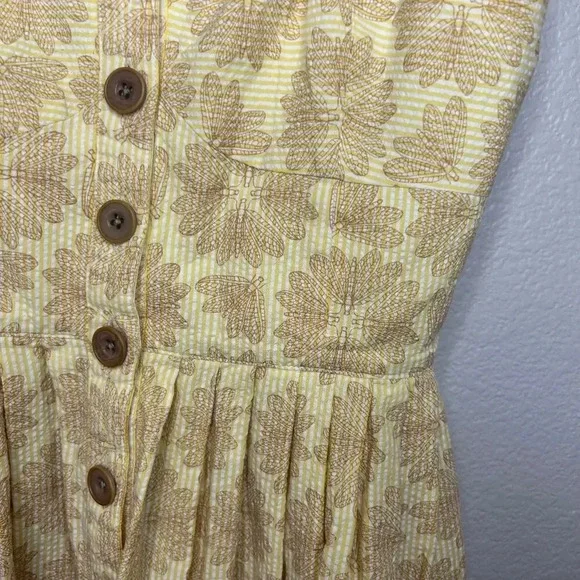 Maeve Anthropologie yellow dragonfly cafe sundress size 8 - Picture 5 of 14